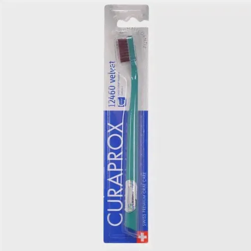 Зубная щетка Curaprox 12460 velvet, бирюзовый, диаметр щетинок 0.08 мм